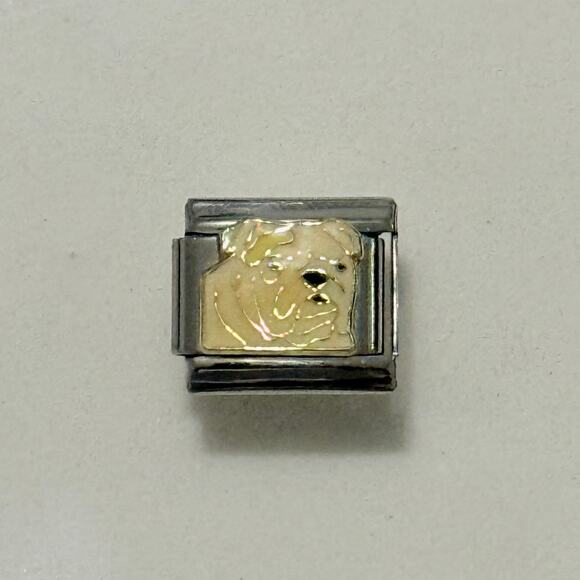 Bulldog Italian Charm Bracelet Link - Picture 1 of 1